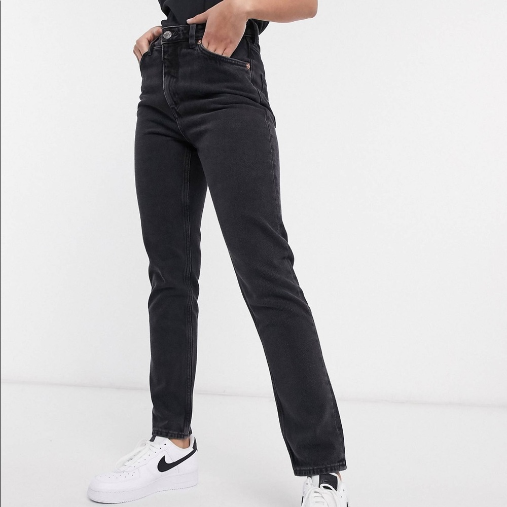 monki kimono high waist black mom jeans